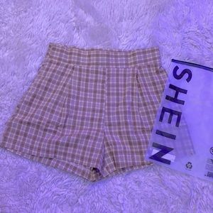 NWT Brown Plaid Shein Shorts